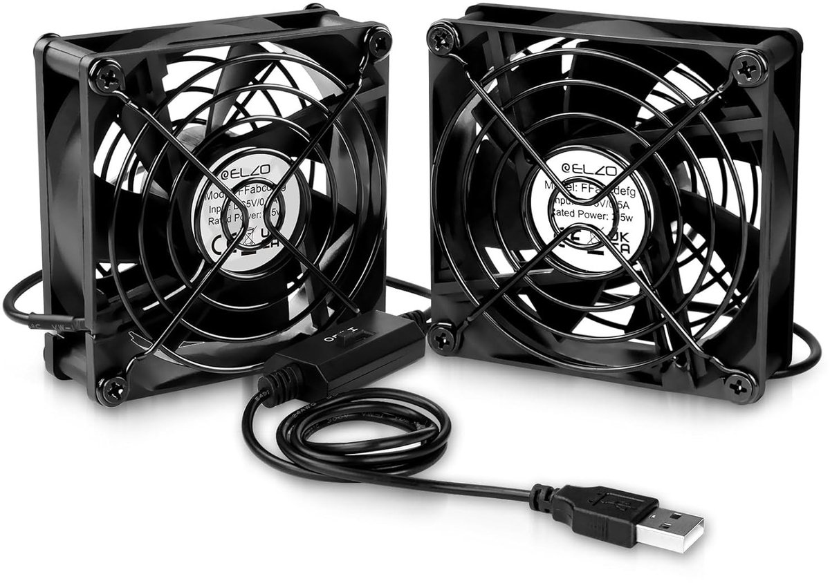 Mini USB-ventilator - Metaal - Stille Motor - 3 Snelheden - Voor PC/Laptop (2 stuks)