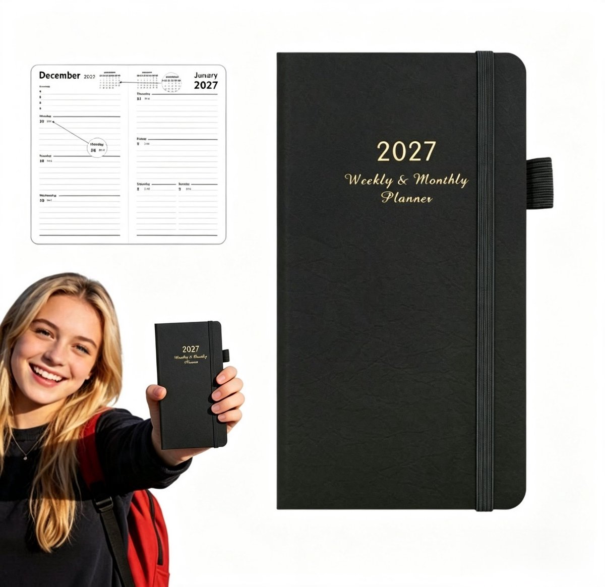 Weekplanner 2027 - 18*10 cm - 72 vellen/144 pagina's - Planningsnotitieboek - Draagbare planningshandleiding - Weeknotitieboek - Tijdmanagementnotitieboek - Jaarplanningsnotitieboek - Notitieboek - Planningshandleiding