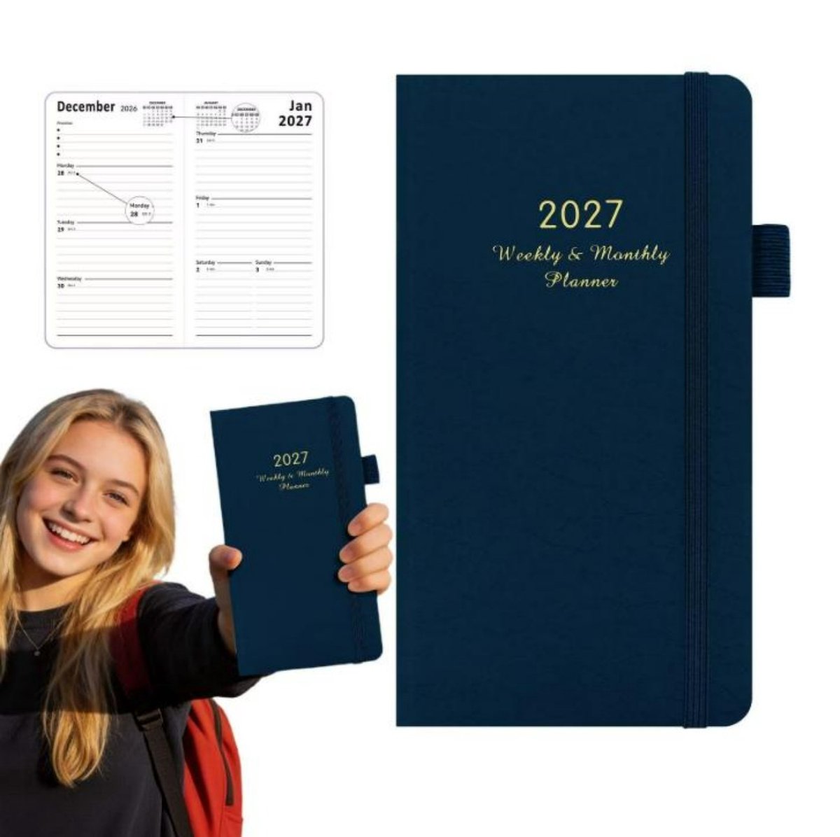Weekplanner 2027 - 18*10 cm - 72 vellen/144 pagina's - Planningsnotitieboek - Draagbare planningshandleiding - Weeknotitieboek - Tijdmanagementnotitieboek - Jaarplanningsnotitieboek - Notitieboek - Planningshandleiding