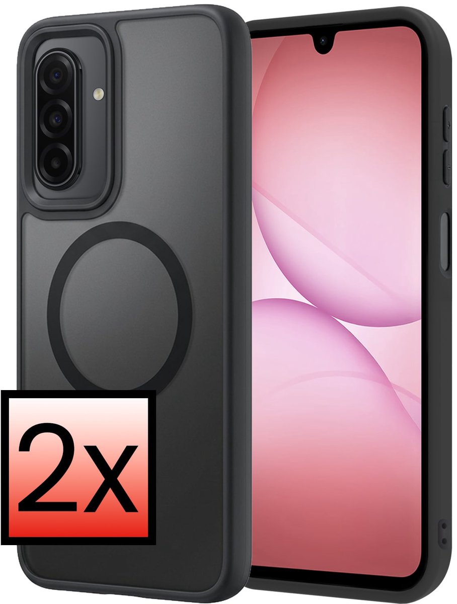 Hoesje - 2 Stuks - Geschikt voor Samsung Galaxy A17 - Magsafe Compatible - Sterk & Shockproof - Back Cover - Shock Proof Case - Telefoon Hoes - Zwart