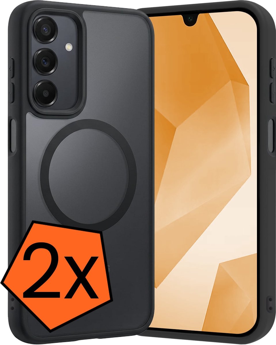 Hoes - 2 Stuks - Geschikt voor Samsung Galaxy A16 - Magsafe Compatible - Sterk & Shockproof - Back Cover - Shock Proof Case - Telefoon Hoes - Zwart