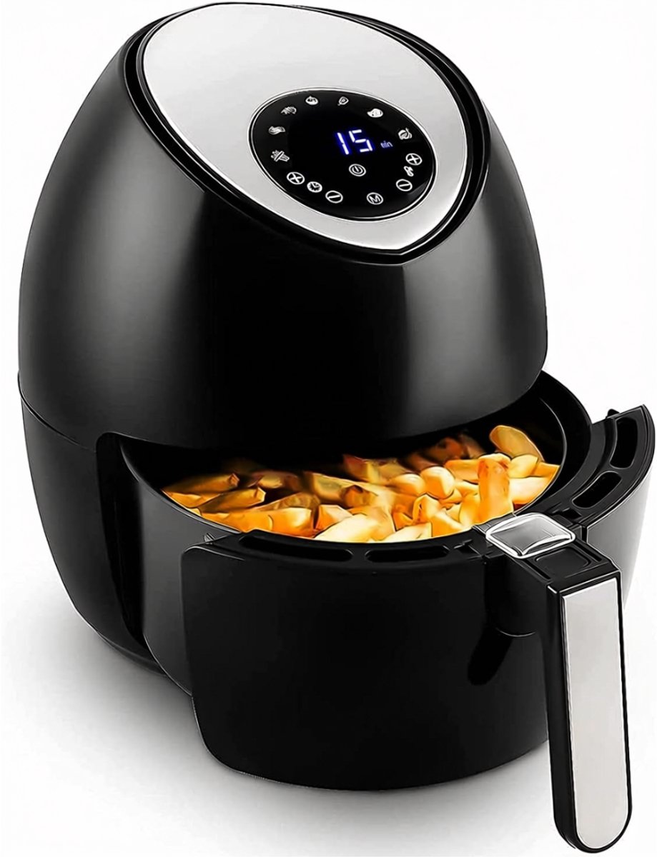 SNJY® Mini Airfryer - Airfryer Klein - Camping Airfryer - 4,5 Liter - 1500W - Zwart