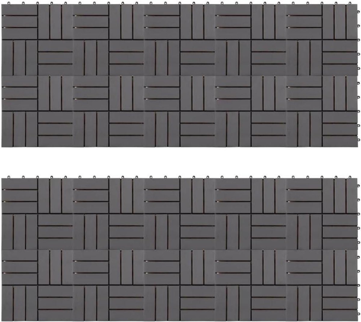 Terrastegels Acaciahout - Houten Tegels Tuin - Terras Aanleggen - Massief Hardhout Gelakt - 30x30 cm - Grey Wash