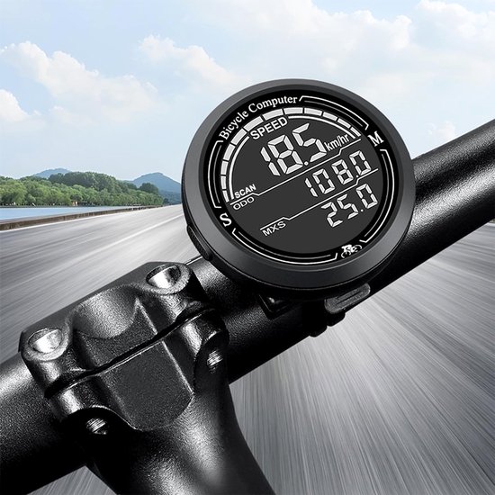 Slimme fietssnelheidsmeter - Draadloze kilometerteller - Snelheidsmeter - Kilometerteller voor mountainbikes - Verlicht - Lichtgevend - Waterdicht - Geschikt voor mountainbikes en racefietsen - Zwart — afbeelding 4