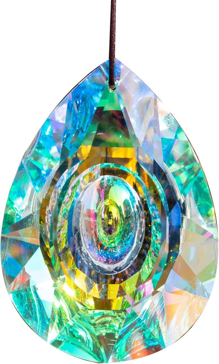1stuk - Crystal Sun Catcher Prism for Window - Heldere Kristallen Prism Bol - Hanging Glass Rainbow Suncatcher 89mm AB Chandelier Parts