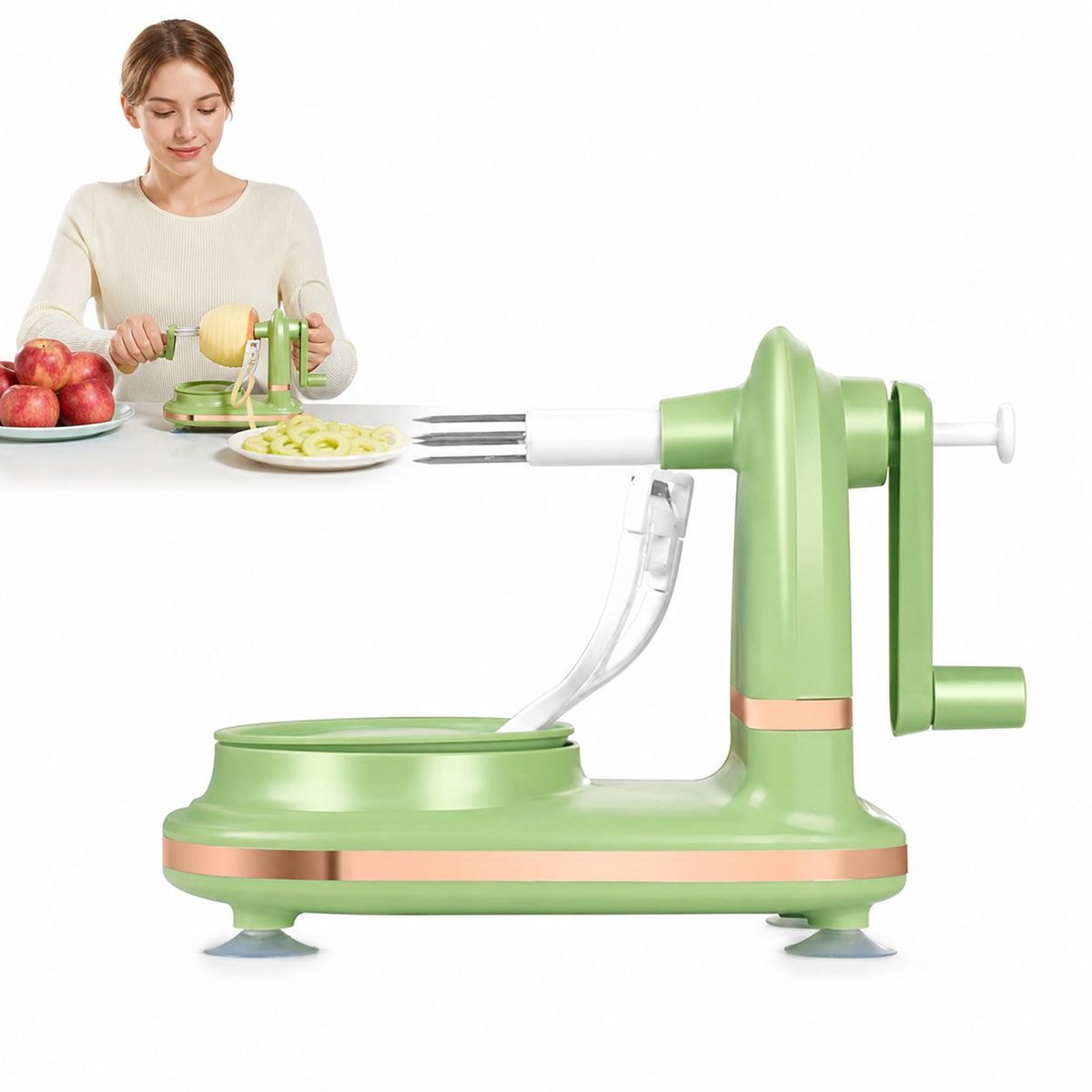 VHV-Dunschiller en Snijder - 2-in-1 Multifunctionele Groentesnijder en Keerbare Schiller met Ergonomisch Ontwerp en Vlijmscherp Mes voor Fruit en Groenten - Lichtgroen
