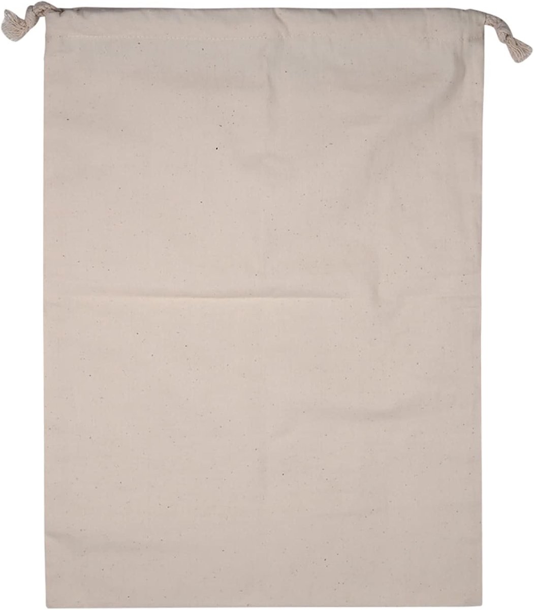 Grote Katoenen Opbergzak met Trekkoord voor Thuisorganisatie en Reizen (30 * 40cm) - Duurzaam, Herbruikbaar en Milieuvriendelijk