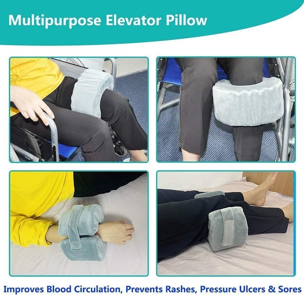 Ergonomisch Voetsteun Kussen voor Drukplekken, 2 Stuks, Verhoogd Kussen, Comfortabele Hielbescherming, Zacht en Ondersteunend, Ideaal voor Langdurig Zitten