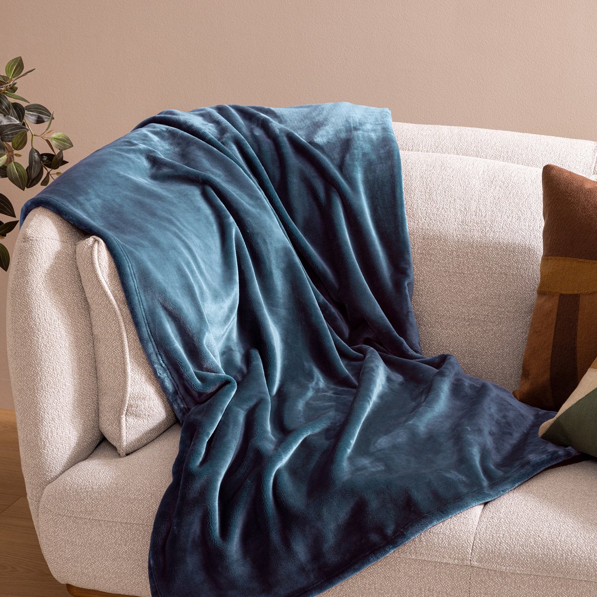 Zacht Flanellen Plaid Cuddly - 130x180 cm - Navy Blauw