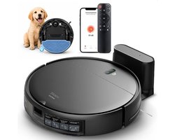 Skoov EcoPulse Robotstofzuiger met Dweilfunctie en Laadstation - Dweilrobot - Stofzuiger Robot en Dweil in 1 - Huisdieren en Hondenharen - Dynamische Navigatie - App & Afstandsbediening - Zwart