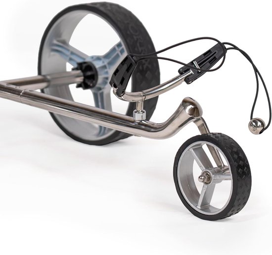 Golf Trolley - Golftrolley Pushwagen - Golfen Ondersteunen - Roestvrij Staal Frame - 65 x 35 x 18 cm - Zilver — afbeelding 3