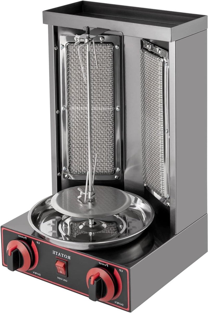 Verticale Kebab Grill - Draaigrill Kippengrill - Thuis Grillen - 360 Graden Rotatie - 54 x 36 x 36 cm