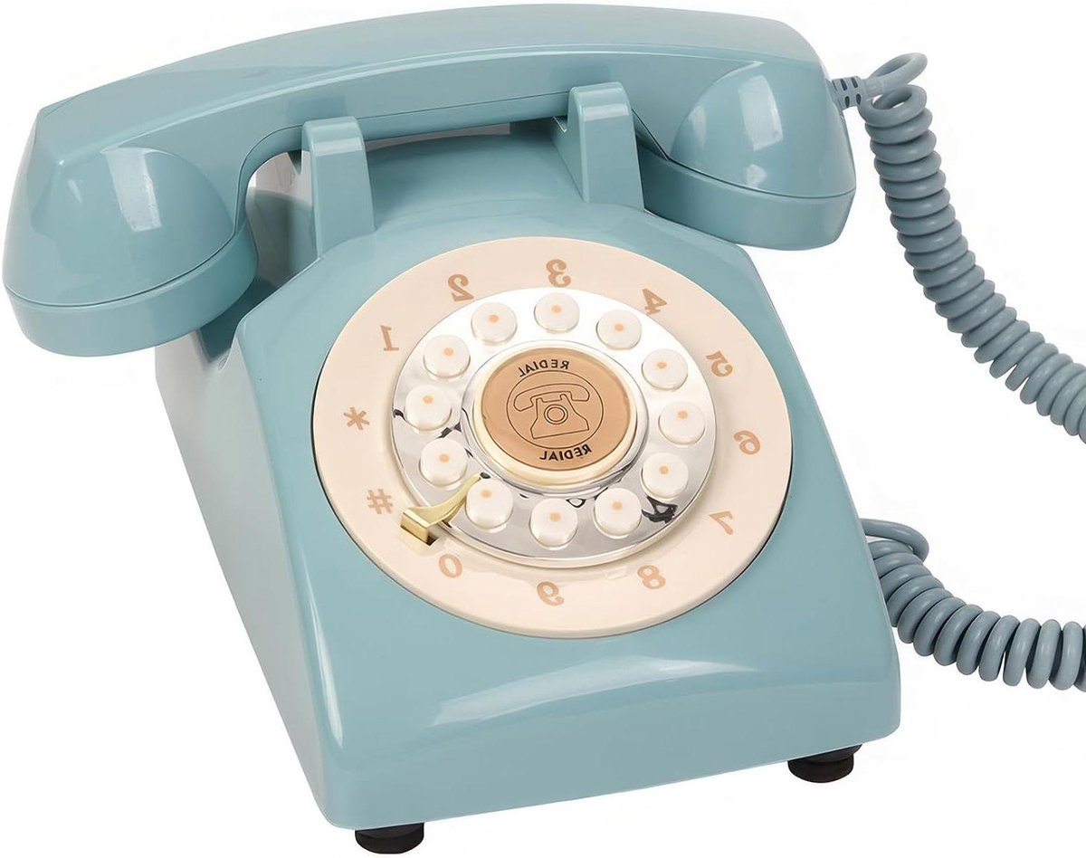 Audio Gastenboek Telefoon - Gastenboek Telefoon Geluid - Bruiloft Herinneringen - Vintage Design - 8GB Geheugenkaart - Blauw