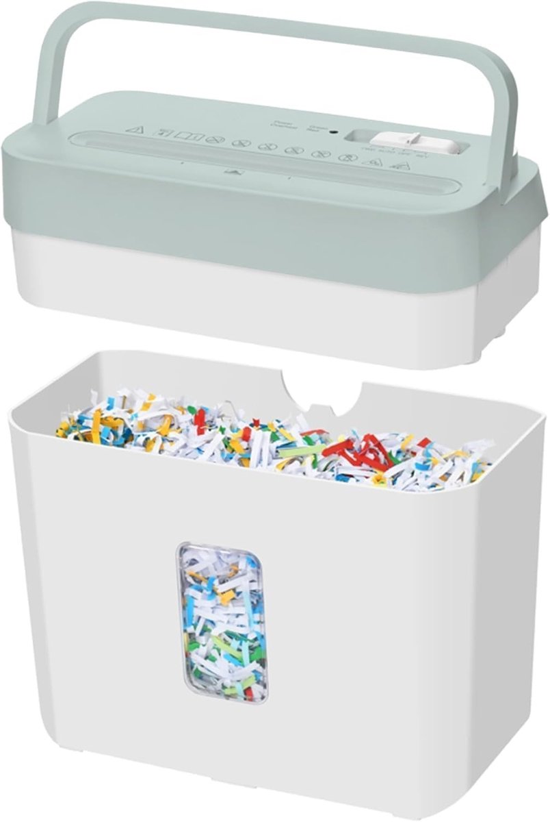 Elektrische Papierversnipperaar - Compact P-4 Deeltjes - 6 Vellen - 8L Container - Voor Thuis en Thuiskantoor