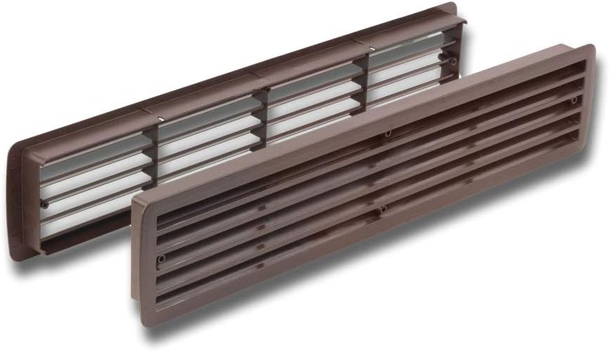 Deur ventilatierooster - Rooster Deurafmeting - Ventilatie Verbeteren - Duitse Productie - 457 mm x 92 mm - Mahonie