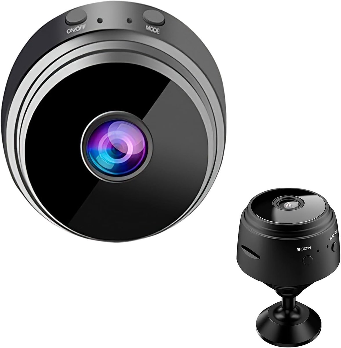 Mini WLAN-bewakingscamera Full HD 1080P met batterij, bewegingsmelder, nachtzicht, live video-overdracht via mobiele app, ultracompacte spionagecamera voor thuis en kantoor