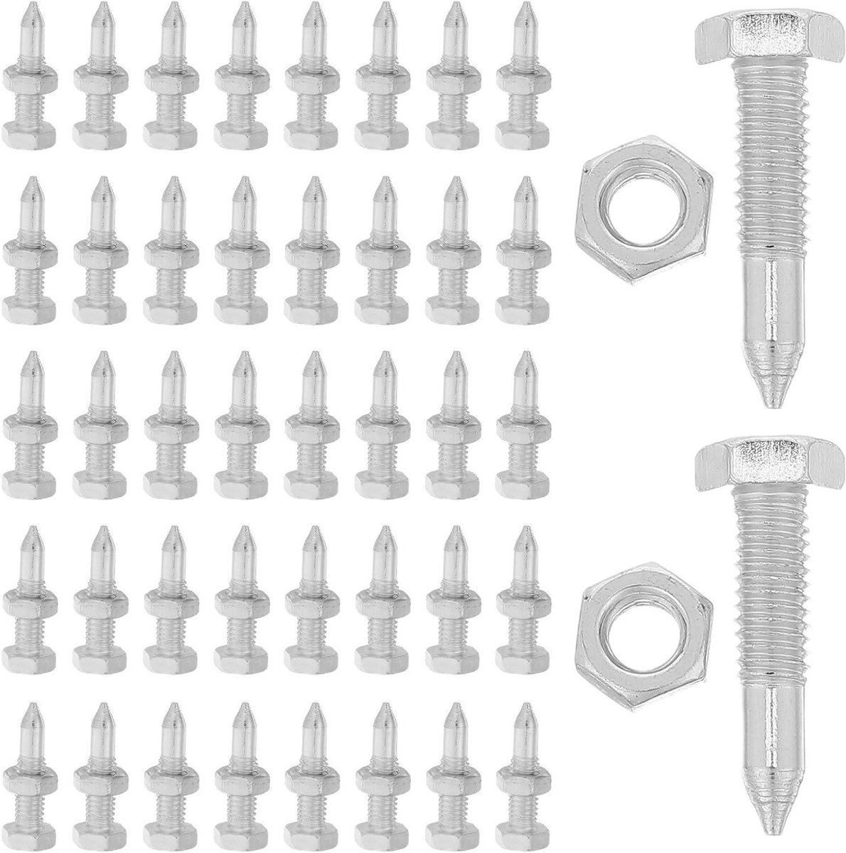 Gazonbeluchter Spikes - Vervangende Nagels Gazon - Gazononderhoud Verbeteren - Roestbestendig Metaal - 50 stuks - Zilver