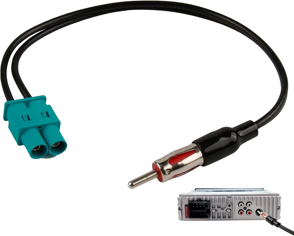 antenneadapter, dual Fakra, DIN-stekker, adapter, antenne, signaalversterker, stekker, autoradio, antenne, splitter kabel voor VW BMW Ford RNS510 RCD510/310 Passat Golf MK5/MK6 Mondeo Focus