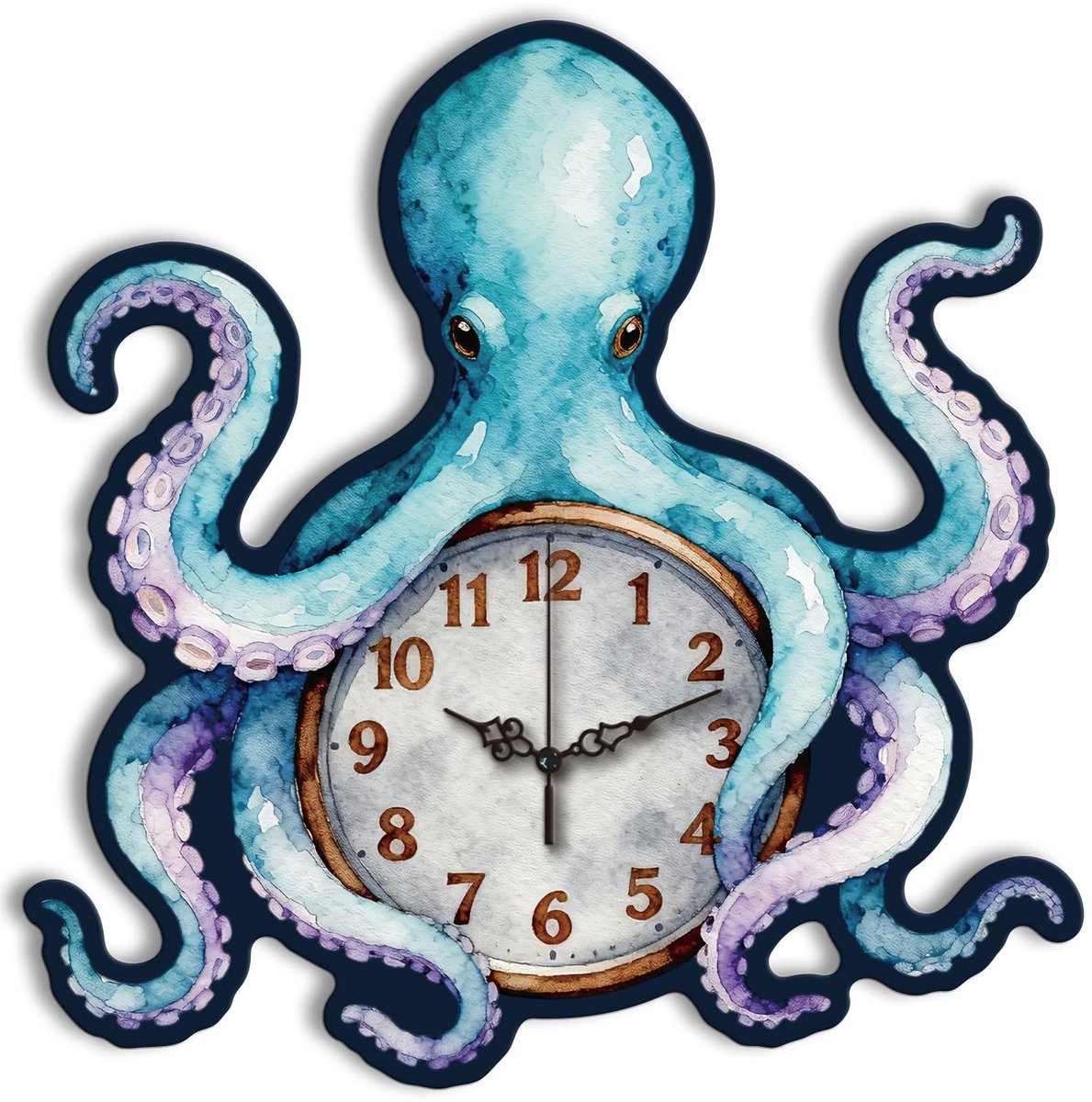 Omgoods - Octopus Wandklok - Decoratieve Klok met Stille Beweging