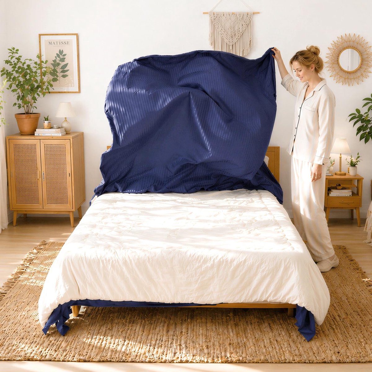 Omgoods - 3-delig Dekbedovertrek met 3-zijdige Rits 200 x 200 cm