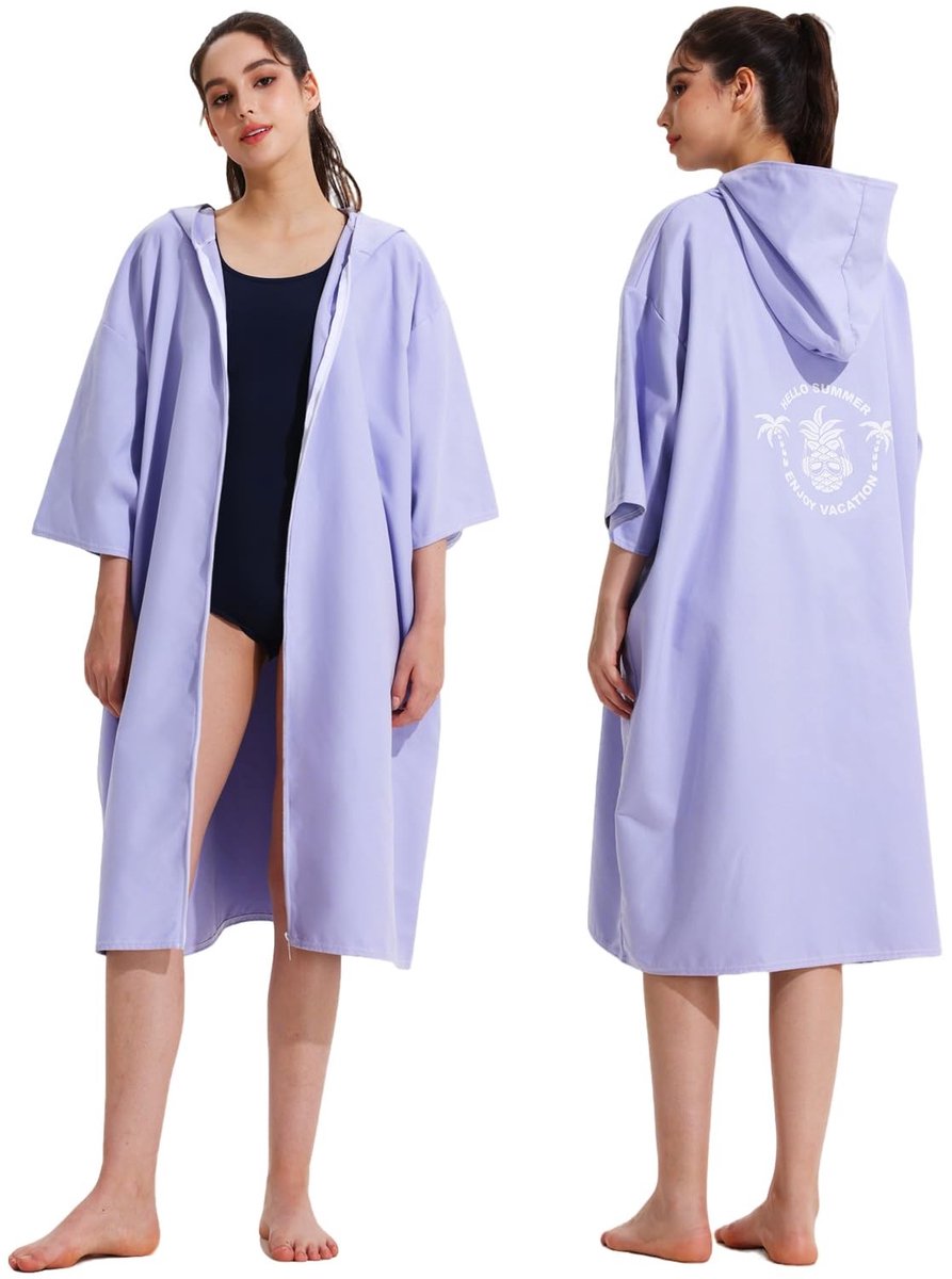 Omgoods - Sneldrogende Microfiber Poncho Towel voor Volwassenen met Capuchon