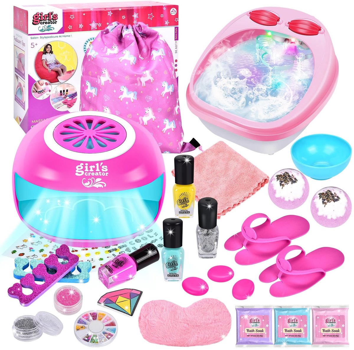 Omgoods - Nagelstudio voor Kinderen - Compleet Voetbad en Nagelset