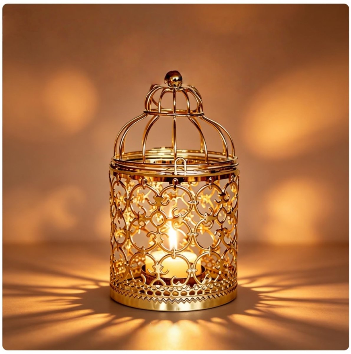 Omgoods - Gouden Vogelkooi Kandelaar voor Decoratie