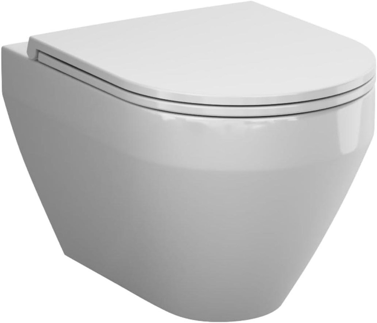 Wandtoilet met Zitting - Hangtoilet Dieptespoeling - Hygiënisch Werken - Randloos Keramiek - 400 kg Draagkracht - Wit