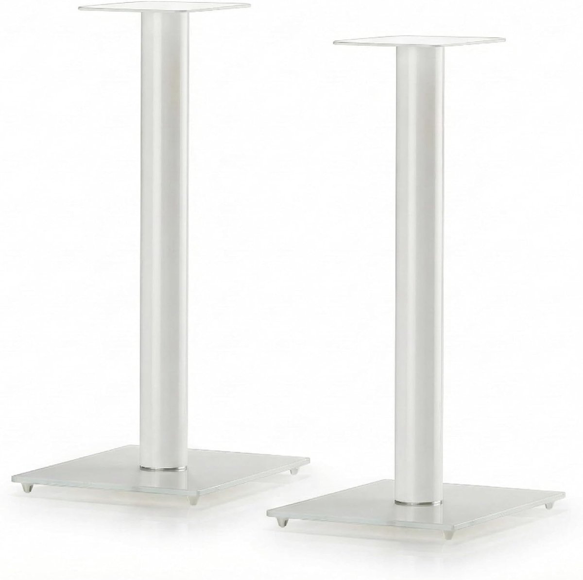 Standaards 60 cm (Paar) | Vloerstandaards van Aluminium en Glas | Draagvermogen tot 20 kg per Standaard | Geïntegreerd Kabelbeheer