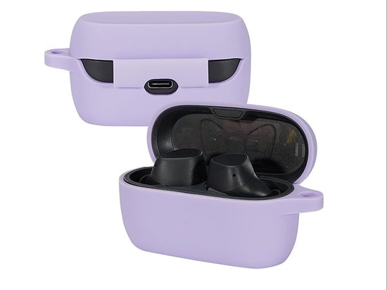 Cilicone hoes voor Jabra Elite 3, ultradunne zachte hoes, slim fit, anti-val, niet gemakkelijk te vuil - zwart — afbeelding 2