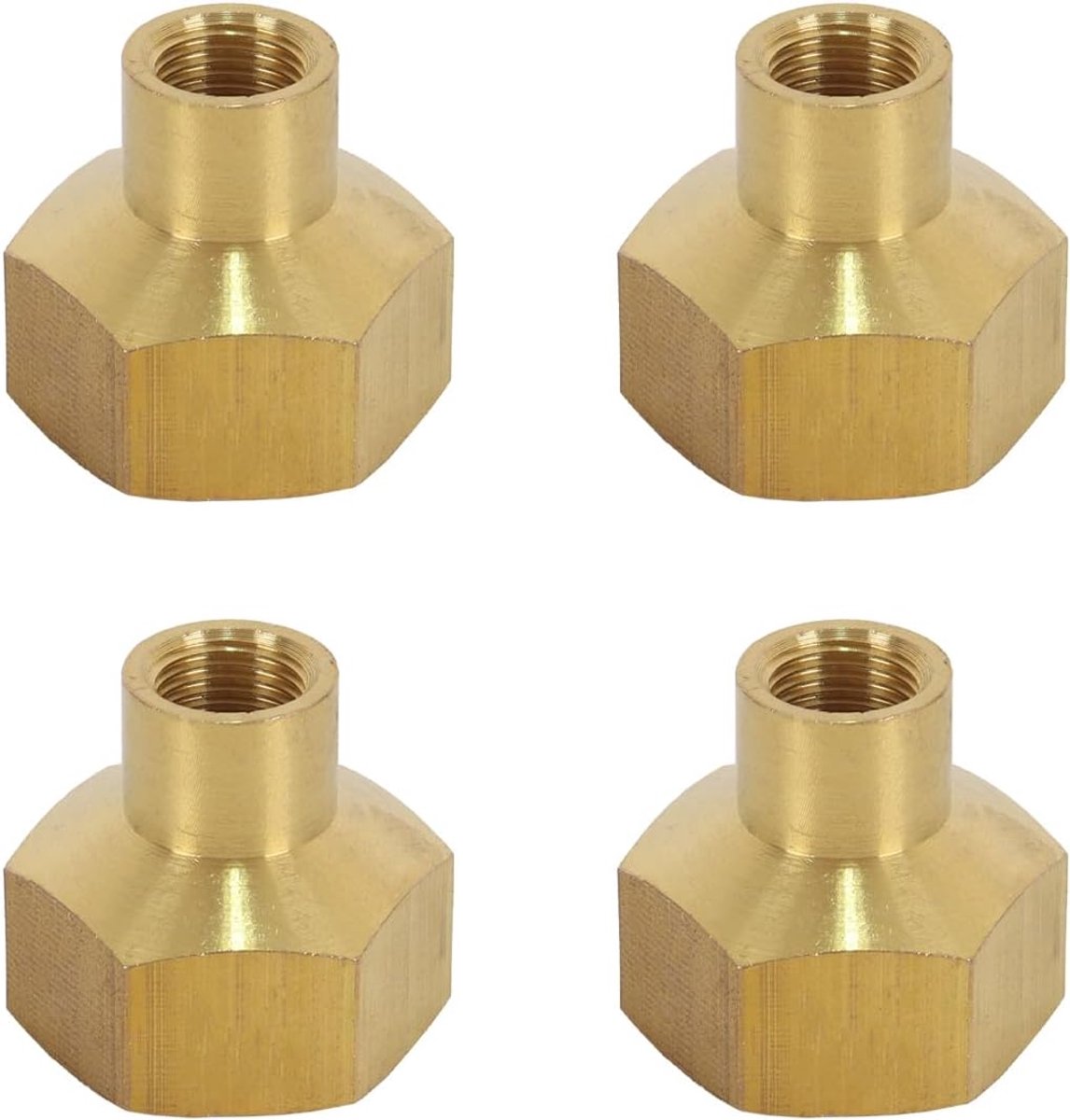4 stuks buisverloopstukken, van G1/2 inch binnendraad naar G1/8 inch binnendraad, gemaakt van messing, verlengstukken, slangnippel met schroefdraad