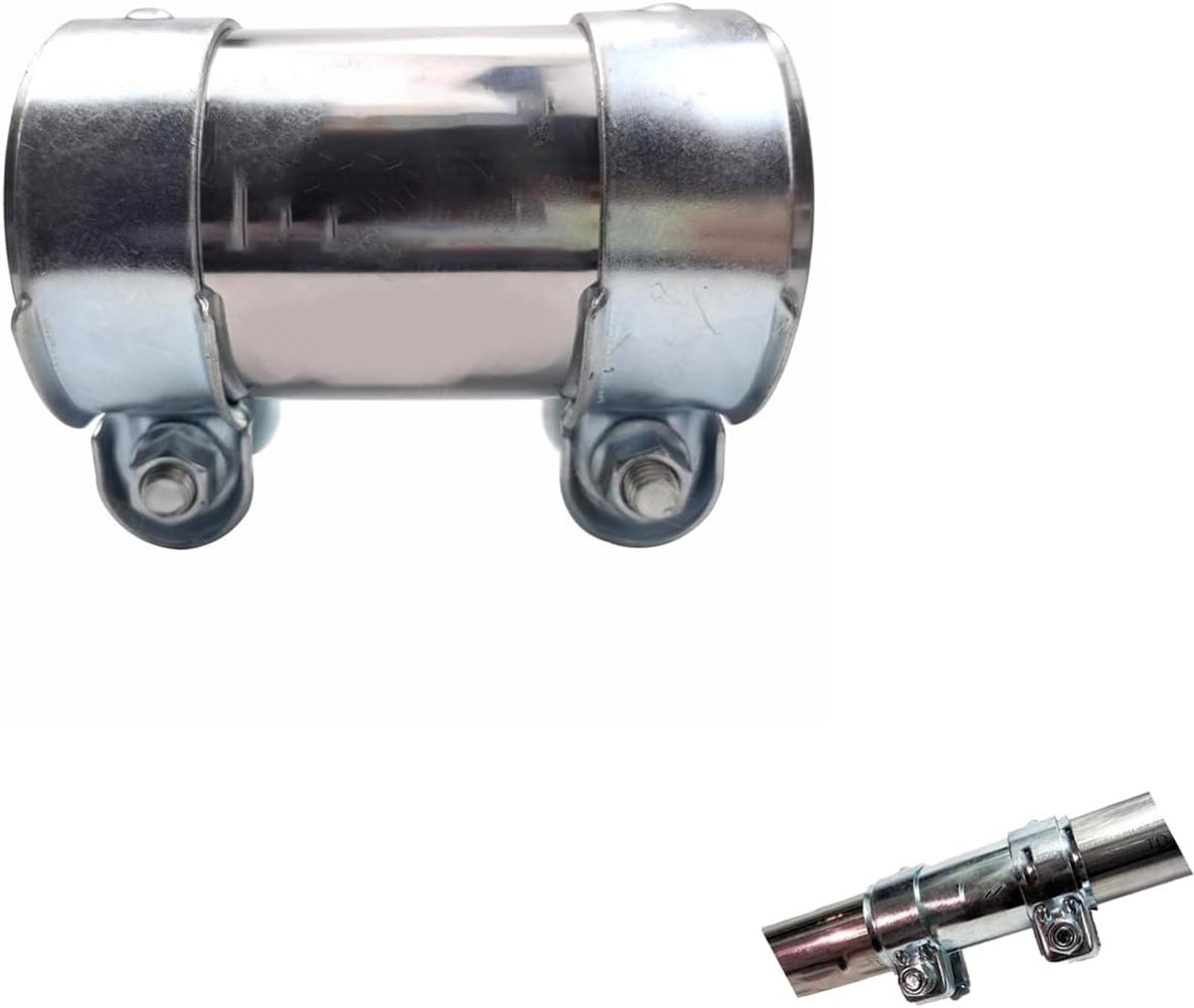 stabiele uitlaatklem, corrosiebestendige klem, voor universele uitlaatpijpverbindingsklem, dubbele klemverbinding (45 mm x 95 mm)