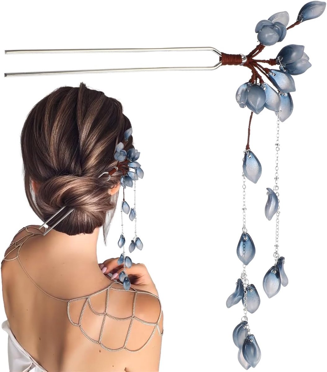 jojofuny Bloemen-Haarstaafjes - Kristallen Haarspelden In Antieke Stijl Voor Chinese Dutt-Accessoires