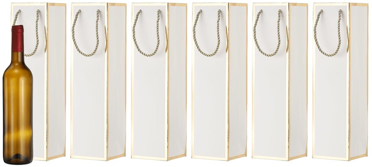 Omgoods - 6 Stuks Geschenktassen voor Bordeaux - Luxe Flessenhouder met Handvatten