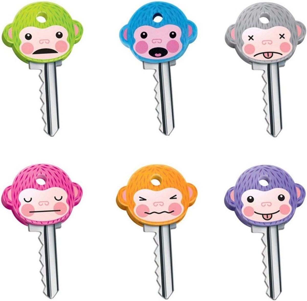 Set van 6 schattige Monkeys keycaps