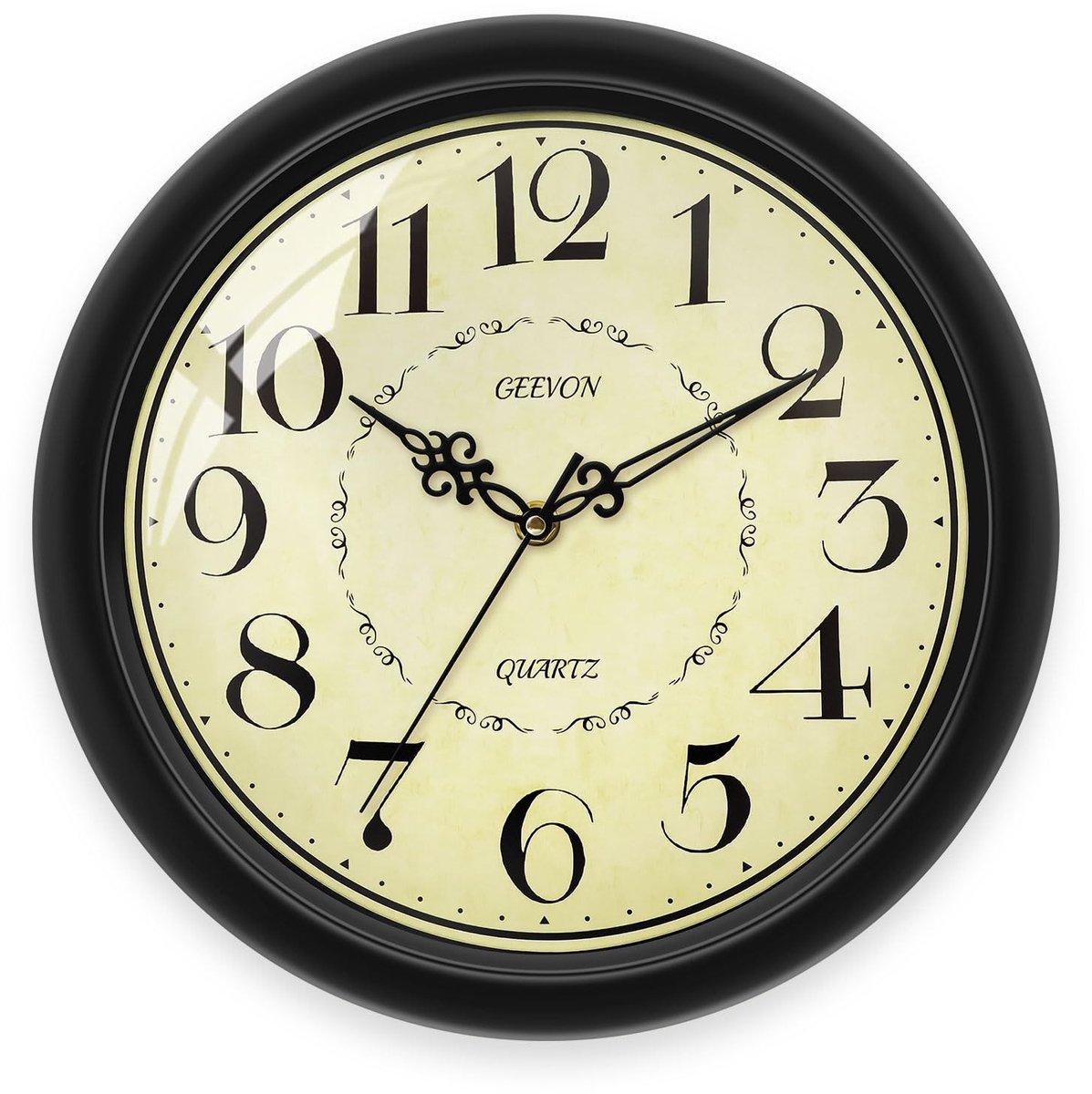 Omgoods - Retro Wandklok Zwart 30 cm - Geruisloos en Tijdloos Design voor Elke Ruimte