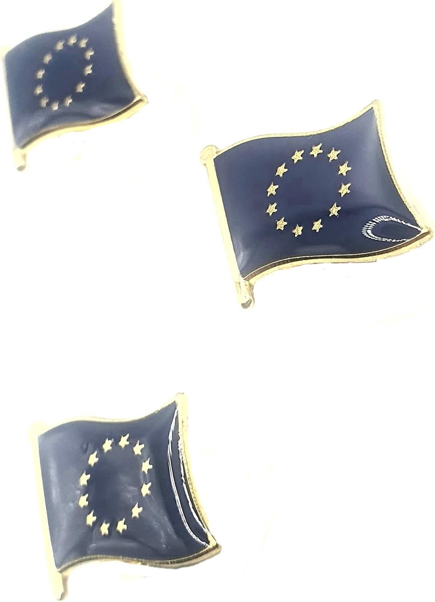 Europese Unie land metalen emaille vlag pin badge Pack van 3, Metaal