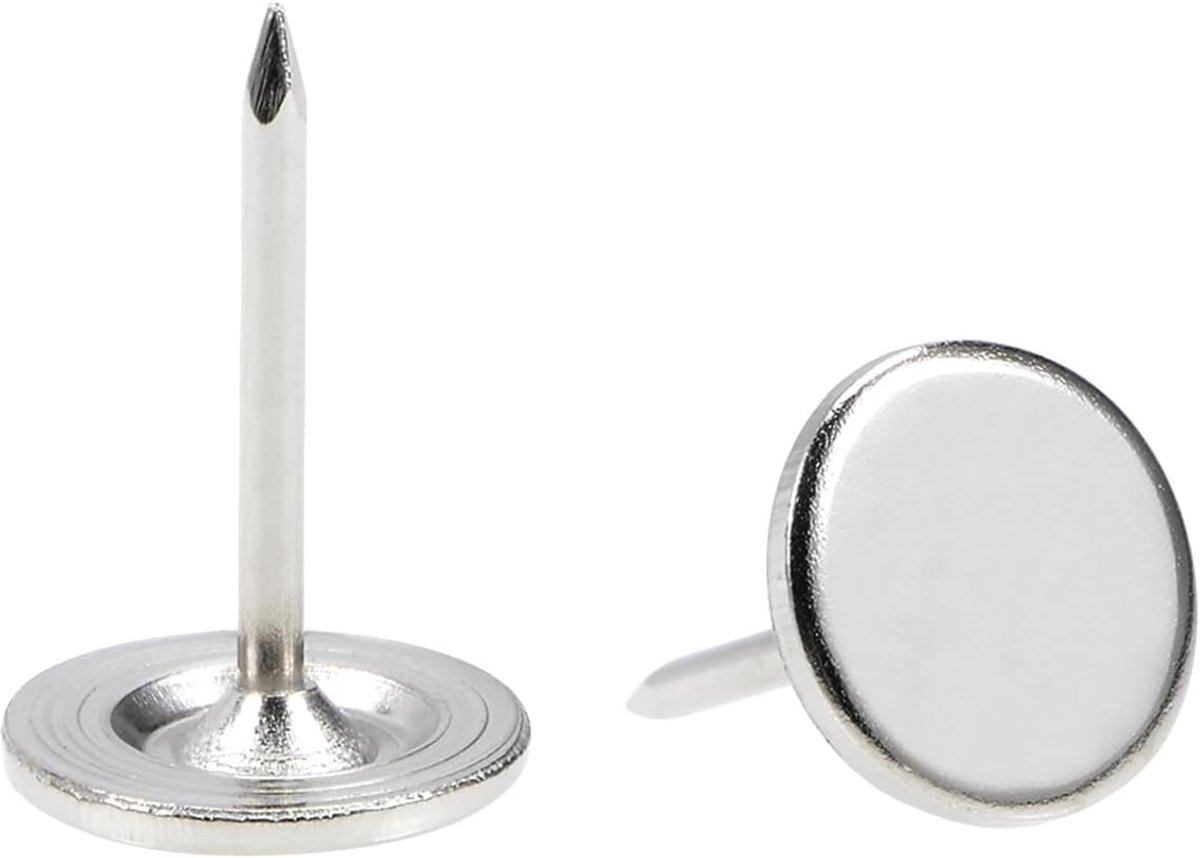 30 stuks meubelspijkers, 11 mm x 17 mm, platte kop, decoratieve meubelspijkers, punaises voor meubels, bankhoofdeinden, zilver