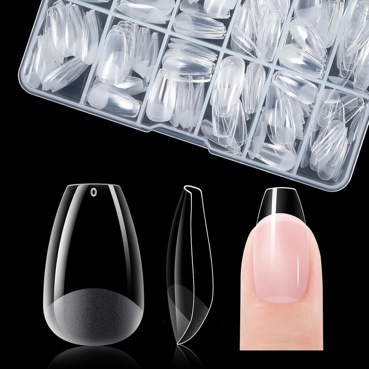 ec Mini Short Soft Gel Nail Tips korte soft-gel nageltips (korte doodskist)