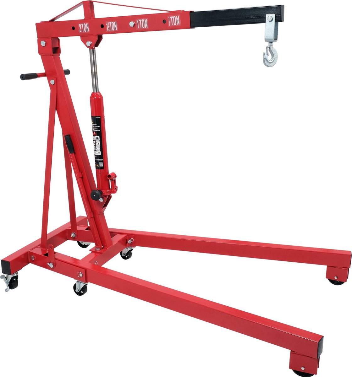 Professionele Werkplaatskraan / Motortakel – 2000 kg (2 Ton) – Inklapbaar – Maximale Hefhoogte 224 cm – Heavy-Duty
