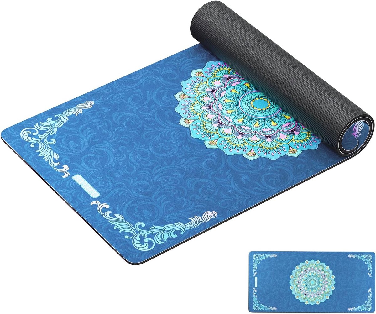 Natuurrubber Yoga Mat-183×76×0,5 cm, anti-slip, Grote Yoga Mat - 5 mm dik, voor professionele yoga en pilates, incl. Oxford draagtas