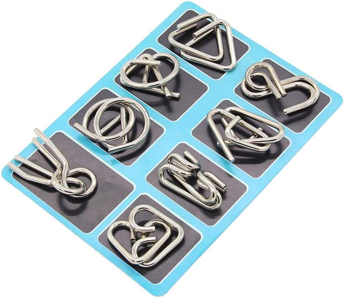 8-delige magische metalen draad speelgoedset - 3D-puzzel met hersenkraker - IQ Intelligence educatief speelgoed - spel voor kinderen en tieners #2