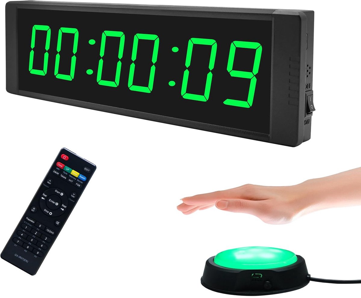 Omgoods- Countdown Timer - Draagbare Stopwatch - Digitale Klok 12/24 Uur - Afstandsbediening - Intervaltimer - Nauwkeurig tot Milliseconden - Sporttimer