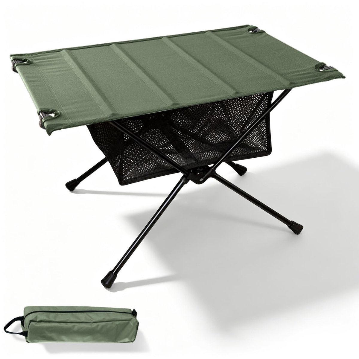 Omgoods - Opvouwbare Campingtafel - Stabiliteit en Functionaliteit - 40 kg Draagcapaciteit - Inclusief Draagtas - Groen