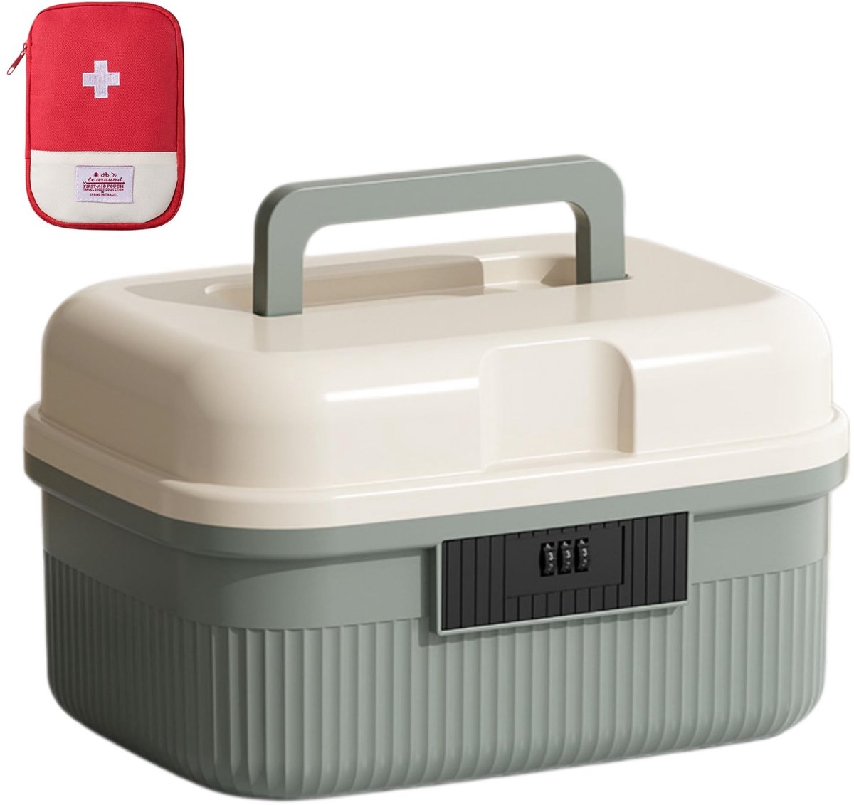 Omgoods - Grote Afsluitbare Medicijnbox met Handvat en Cijferslot