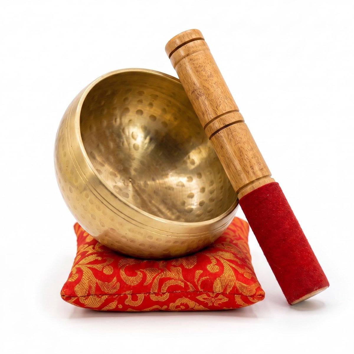 Omgoods - Tibetaanse Klankschaal 13 cm, Meditatie- en Yogaset met Hamer en Kussen