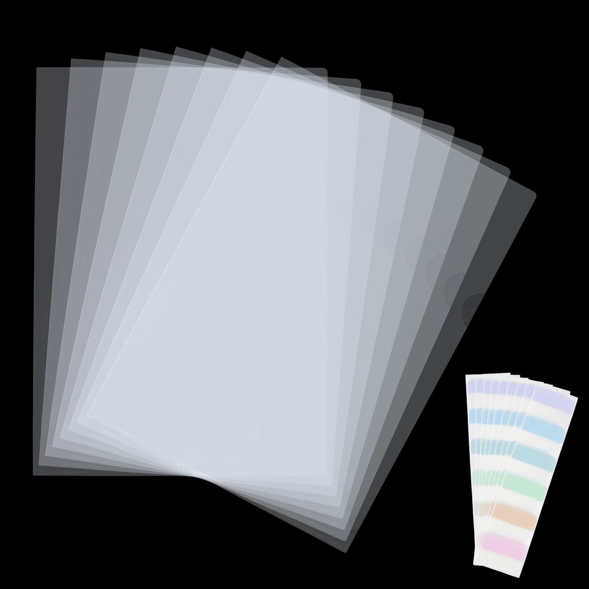 Omgoods - 120 Stuks Transparante Plastic Mappen - Documentenbeschermers voor Kantoor en School