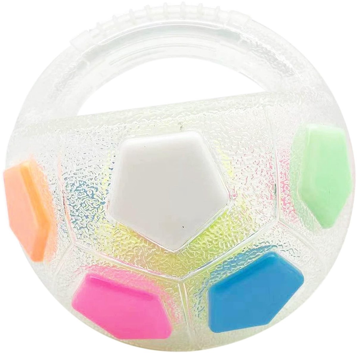 Omgoods - Anti-stress bal voor honden - Rubber voetbal met handvat voor middelgrote en grote honden
