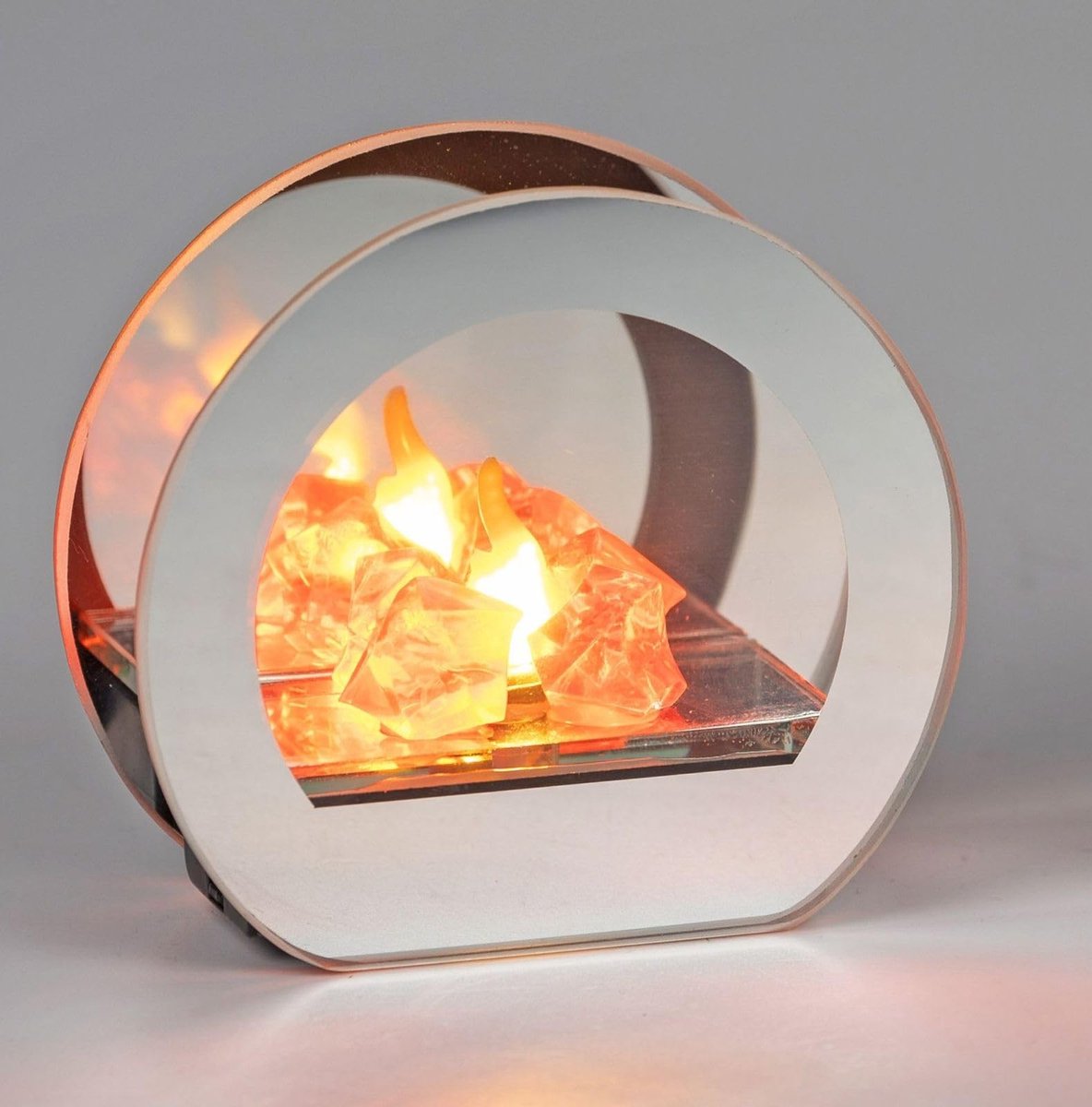 Omgoods - Decoratieve LED Spiegelvuur met Timer - 11 cm