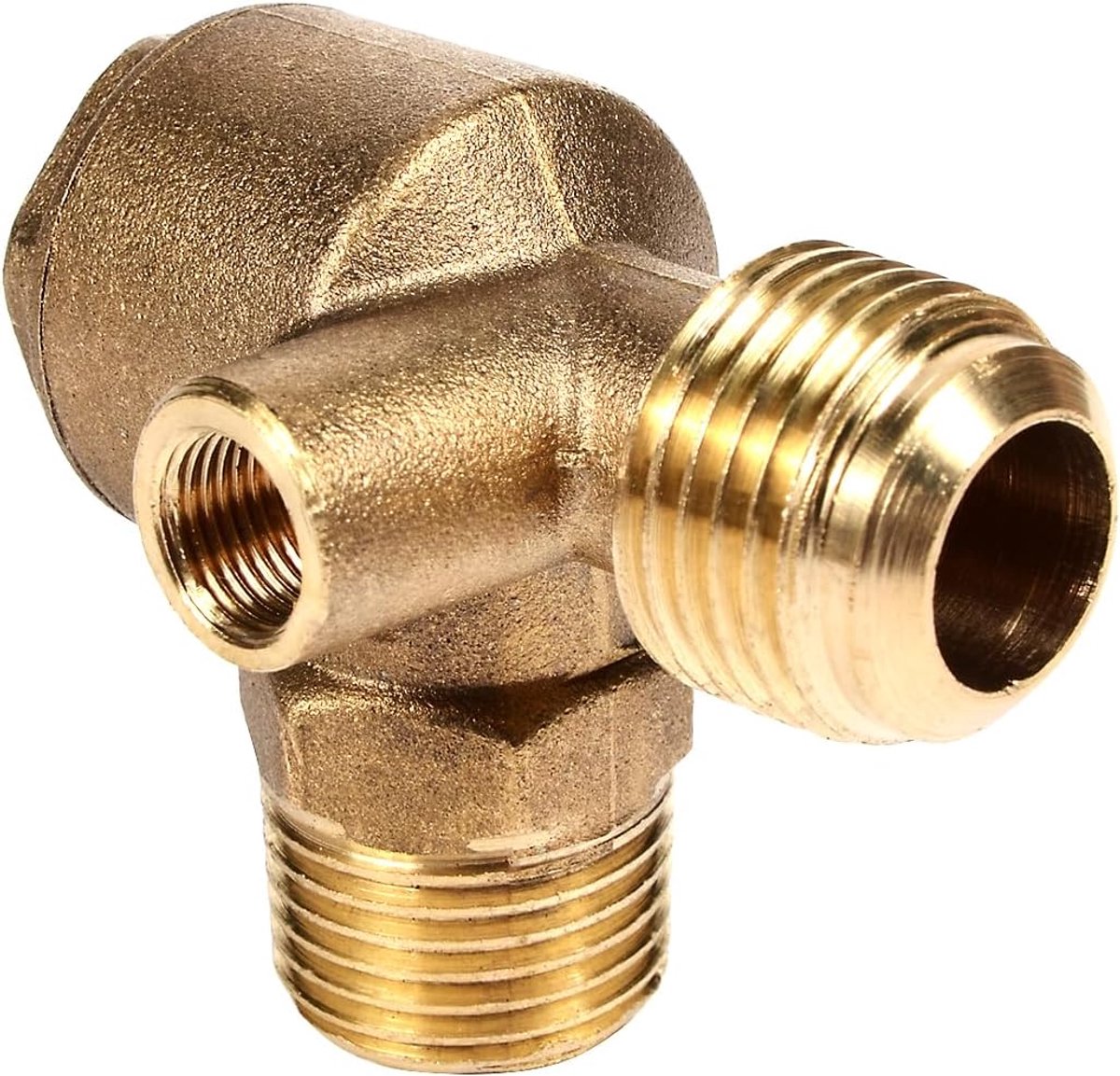 Terugslagklep Messing 3-Weg Vrouwelijke Schroefdraad Buis Connector Gereedschap (1/2" * 1/2" * 1/8")